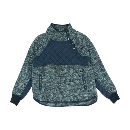 Gray Abstract 1/4 Zip Pullover