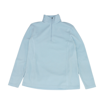 Blue Solid 1/4 Zip Pullover
