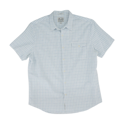 White Plaid Short Sleeve Button Down