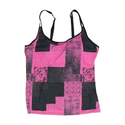 Pink Plus Abstract Swim Top