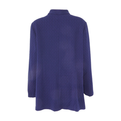 Navy Plus Size Houndstooth Cardigan Sweater