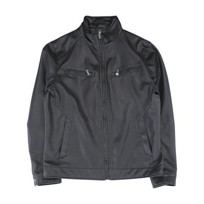 Brown Solid Leather Jacket