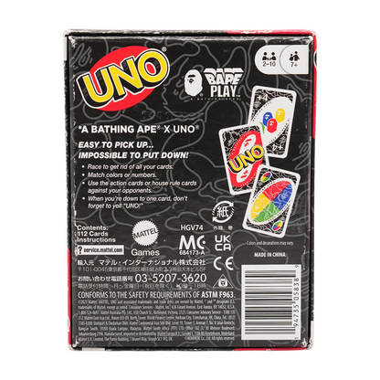 BAPE x UNO A Bathing Ape Card Deck FW21