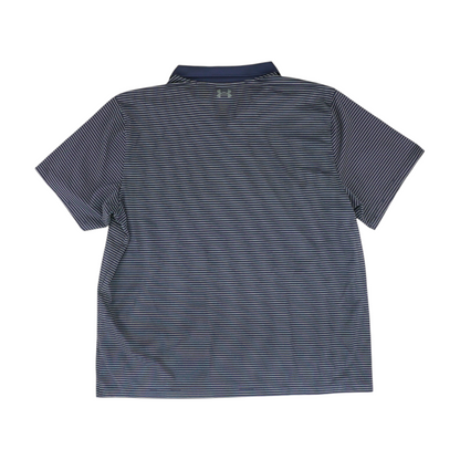 Navy Striped Short Sleeve Polo
