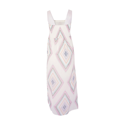 White Petite Print Midi Dress