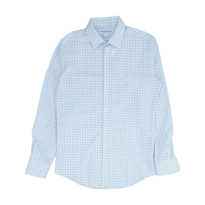 White Plaid Long Sleeve Button Down