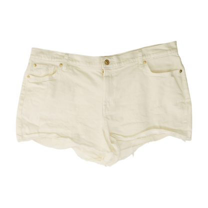 White Plus Solid Denim Shorts