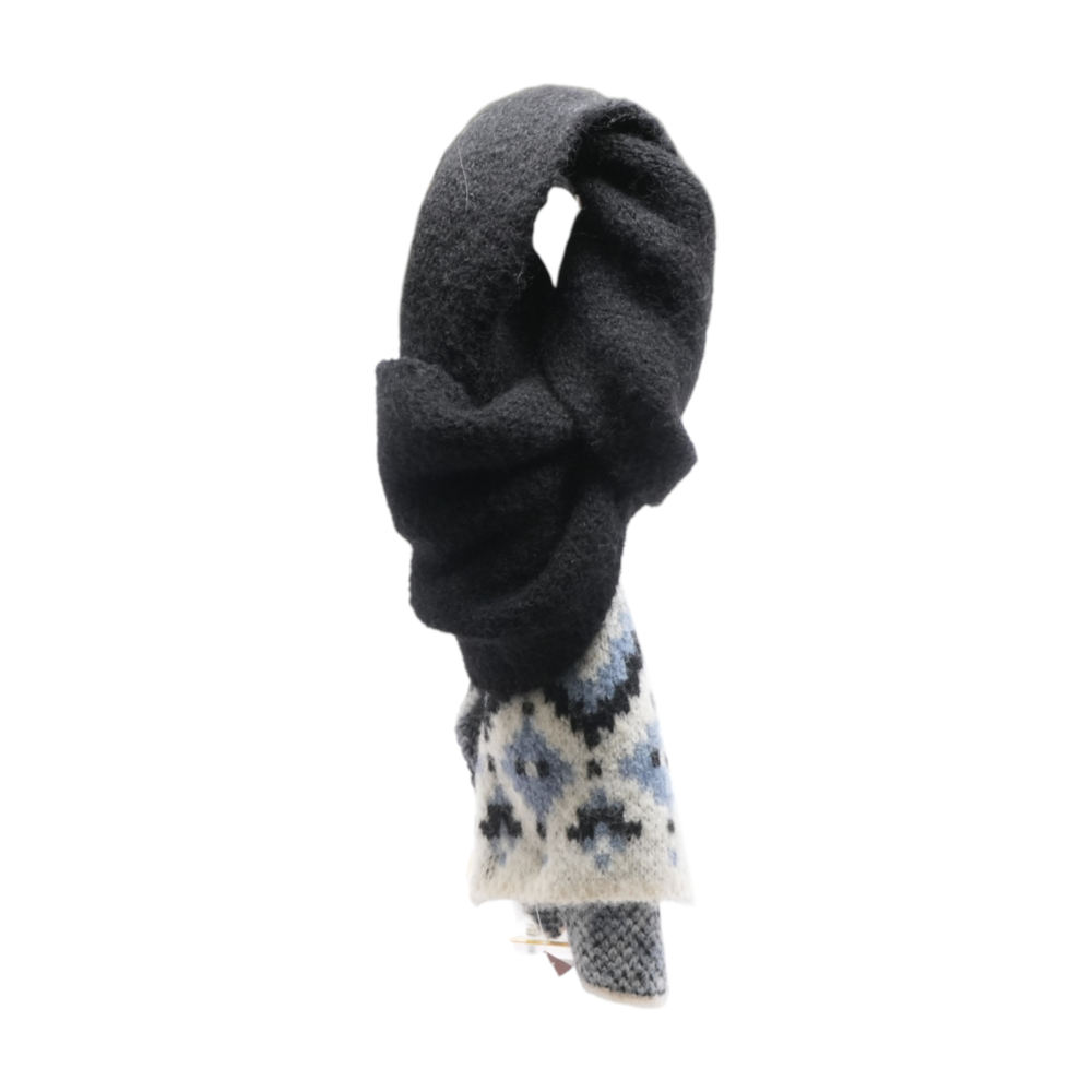 Black Graphic Acrylic Scarf