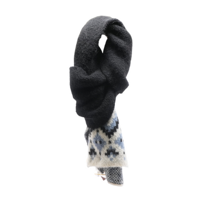 Black Graphic Acrylic Scarf