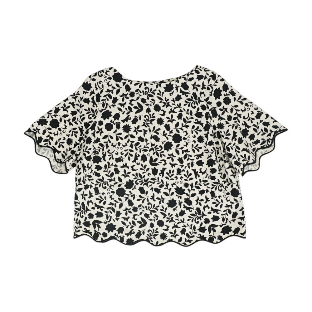 White Floral Blouse