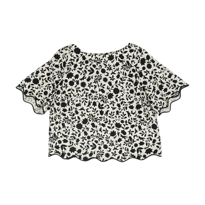 White Floral Blouse