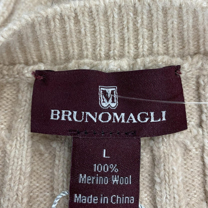 Beige 100% Merino Wool Sweater