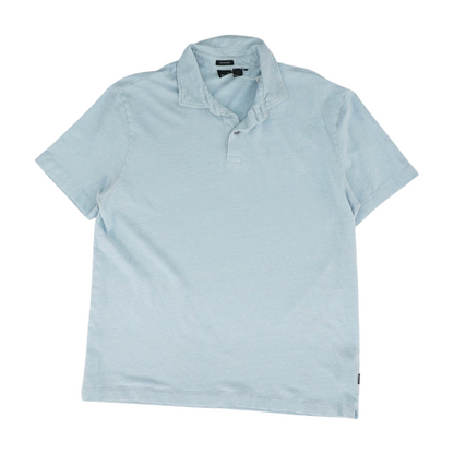 Blue Solid Short Sleeve Polo