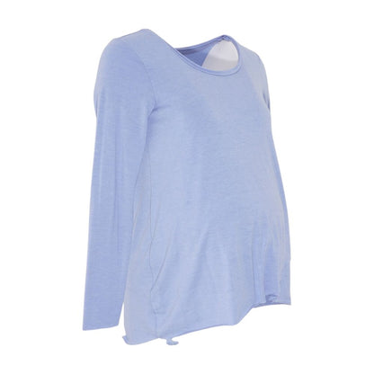 Blue Maternity Crewneck T-Shirt