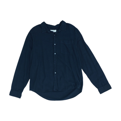 Navy Solid Long Sleeve Button Down