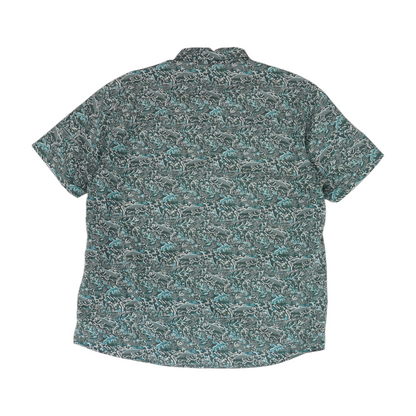 Gray Abstract Short Sleeve Button Down