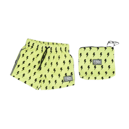 Neon Yellow Print Swim Bottom