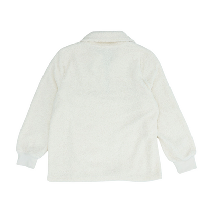 Cream Solid 1/4 Zip Pullover
