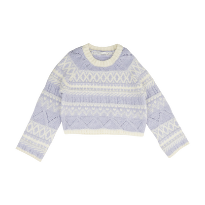 Lilac Print Pullover Sweater