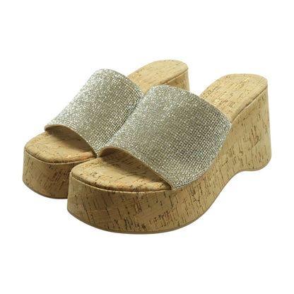Silver Wedged Sandals