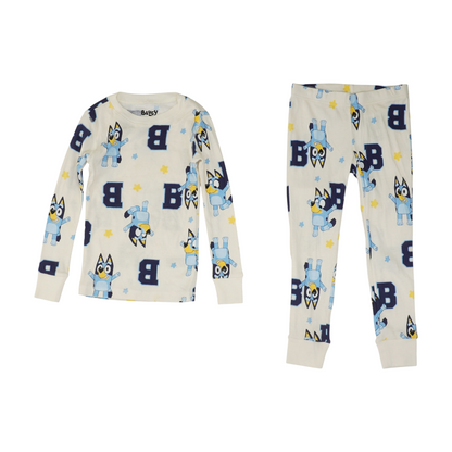 White Graphic Pajama Set