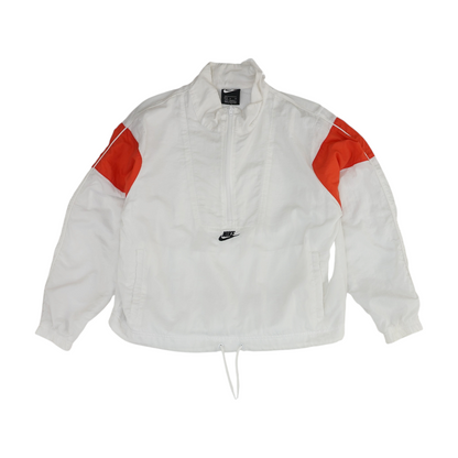 White Color Block 1/4 Zip Pullover