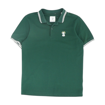 Green Solid Short Sleeve Polo