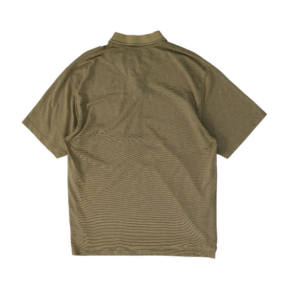 Brown Striped Short Sleeve Polo