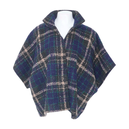 Navy Plaid Cardigan Sweater