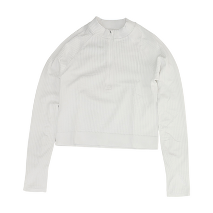 White Striped 1/4 Zip Pullover