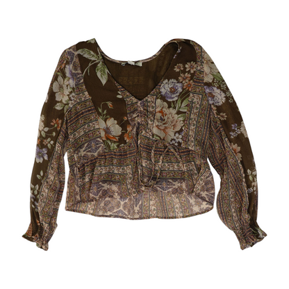 Brown Floral Blouse
