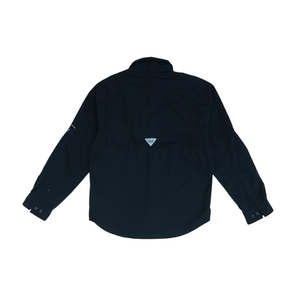Black Solid Outdoor Button Down