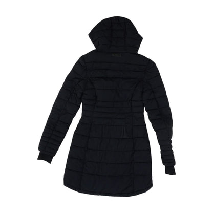 Black Solid Puffer Coat