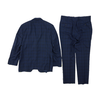 Navy Solid 100% Wool 2pc Suit