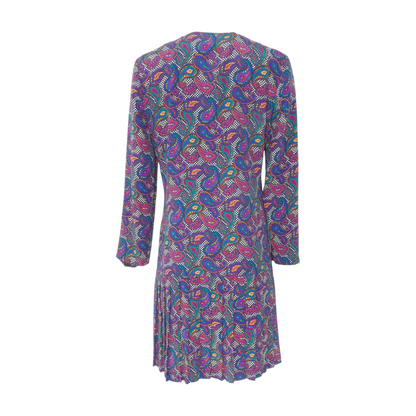 Vintage Printed Button-Front Dress