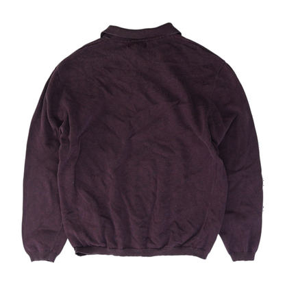 Burgundy Solid Long Sleeve Polo