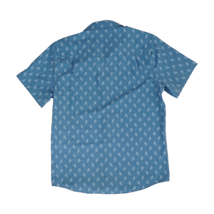 Blue Print Short Sleeve Button Down