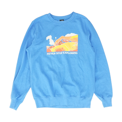 Blue Solid Sweatshirt Pullover