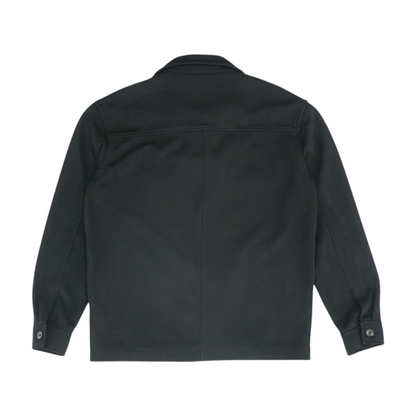 Black Solid Flannel Button Down