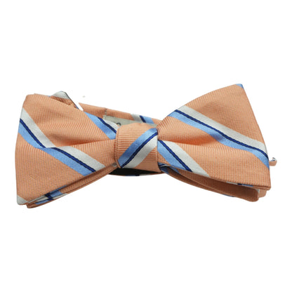 Peach Striped Bow Tie
