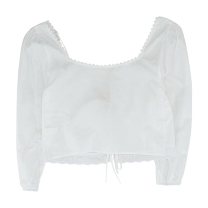 White Cropped Blouse