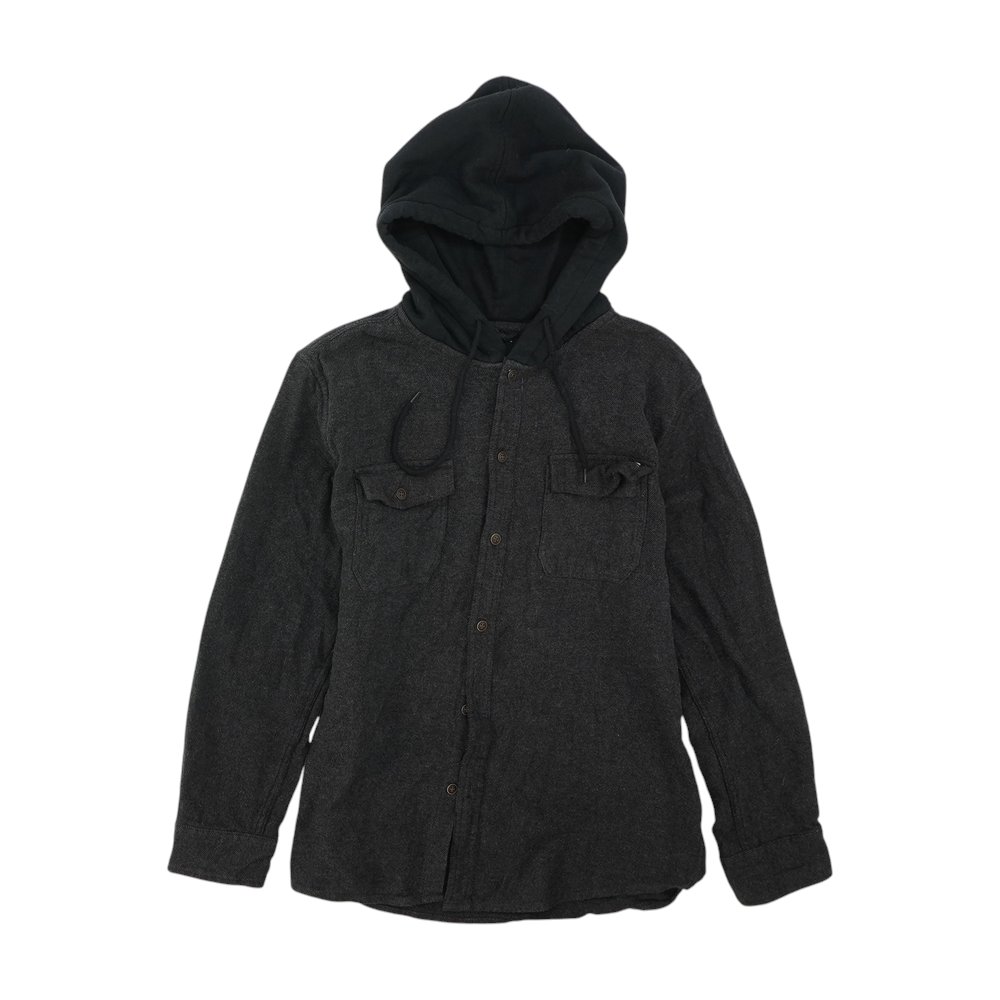 Black Striped Flannel Button Down