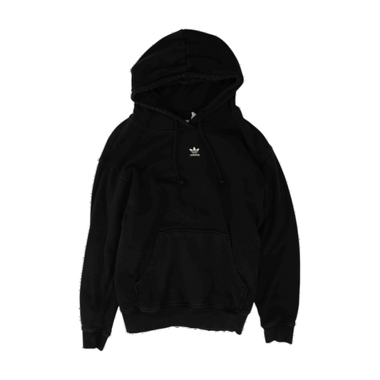 Black Plus Size Solid Hoodie Pullover