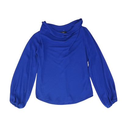 Navy Solid Long Sleeve Blouse