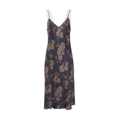 Black Floral Midi Dress