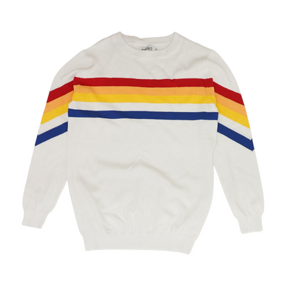 White Striped Pullover Sweater