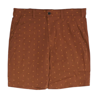 Brown Print Active Shorts