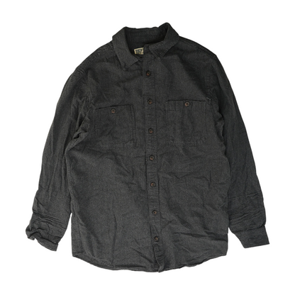 Gray Tall Solid Flannel Button Down