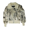 Raffaelo Leather Ivory Animal Print Fur Jacket – Image 1