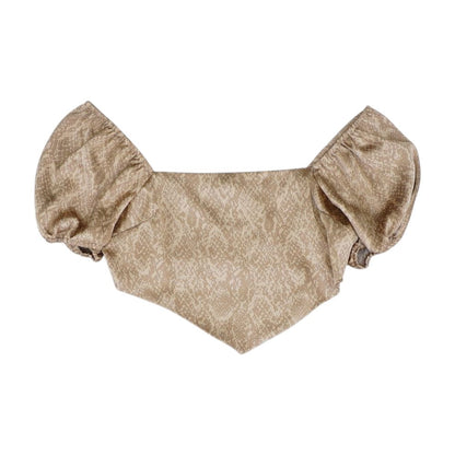 Brown Misc. Short Sleeve Blouse